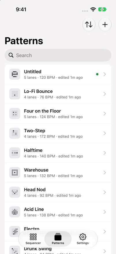 Patterns, the 0.21.0 test build (d43c586c)